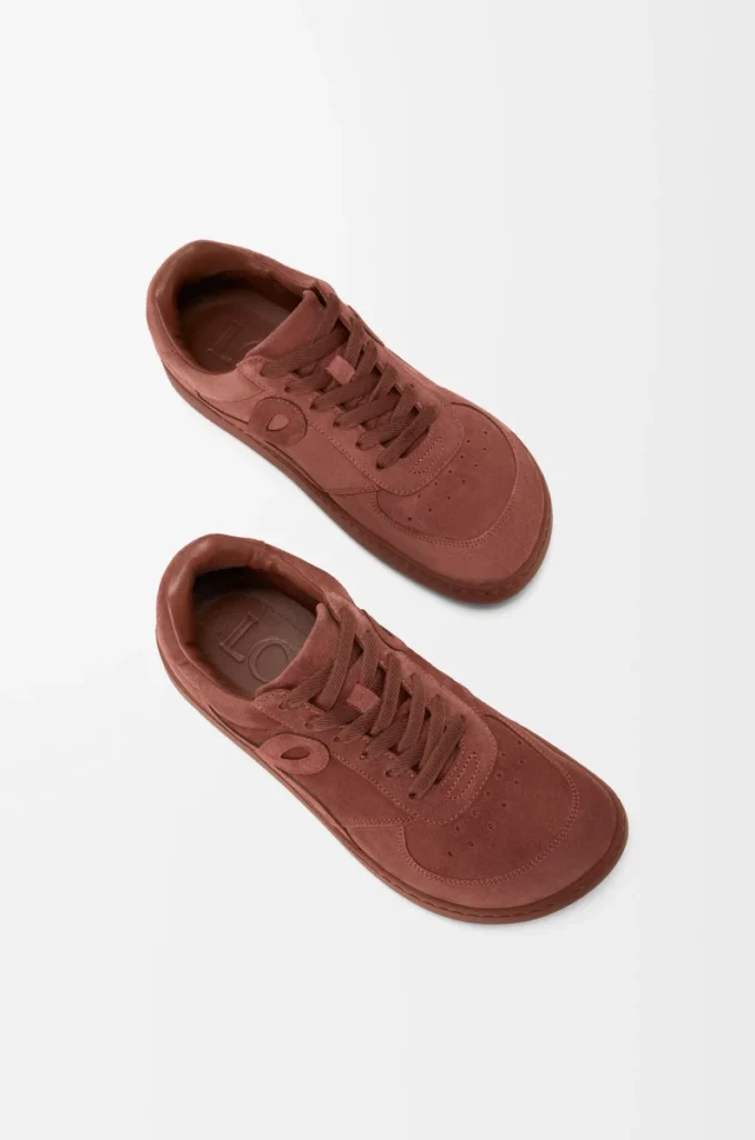 Sneakers Jambo en cuir de veau suédé rouge brûlé