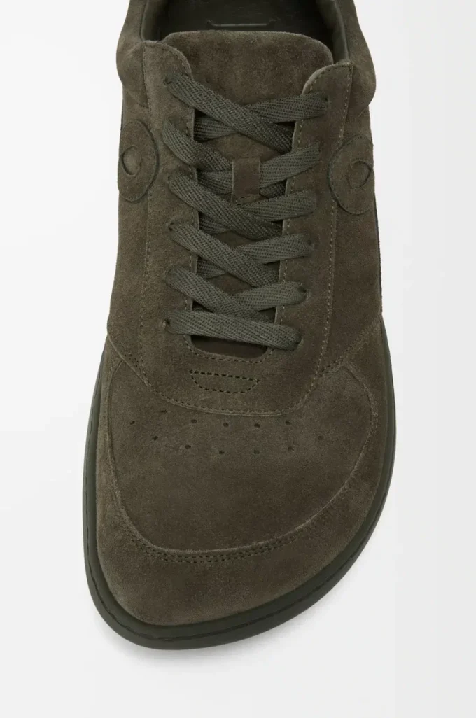 Sneakers Jambo en cuir de veau suédé vert olive