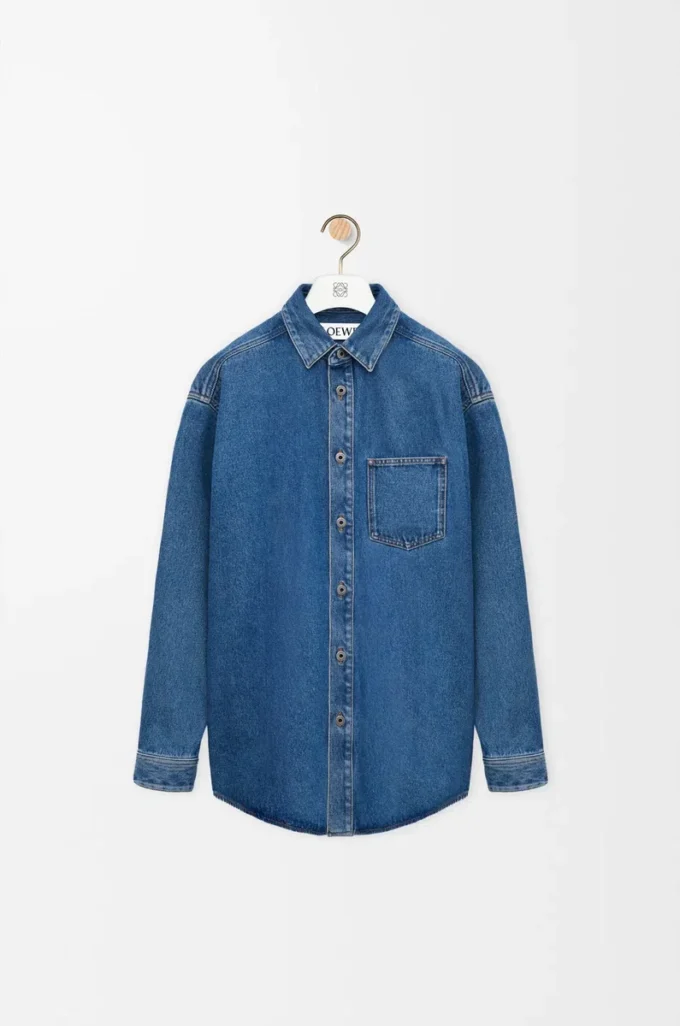 Surchemise Anagram en denim bleu moyen