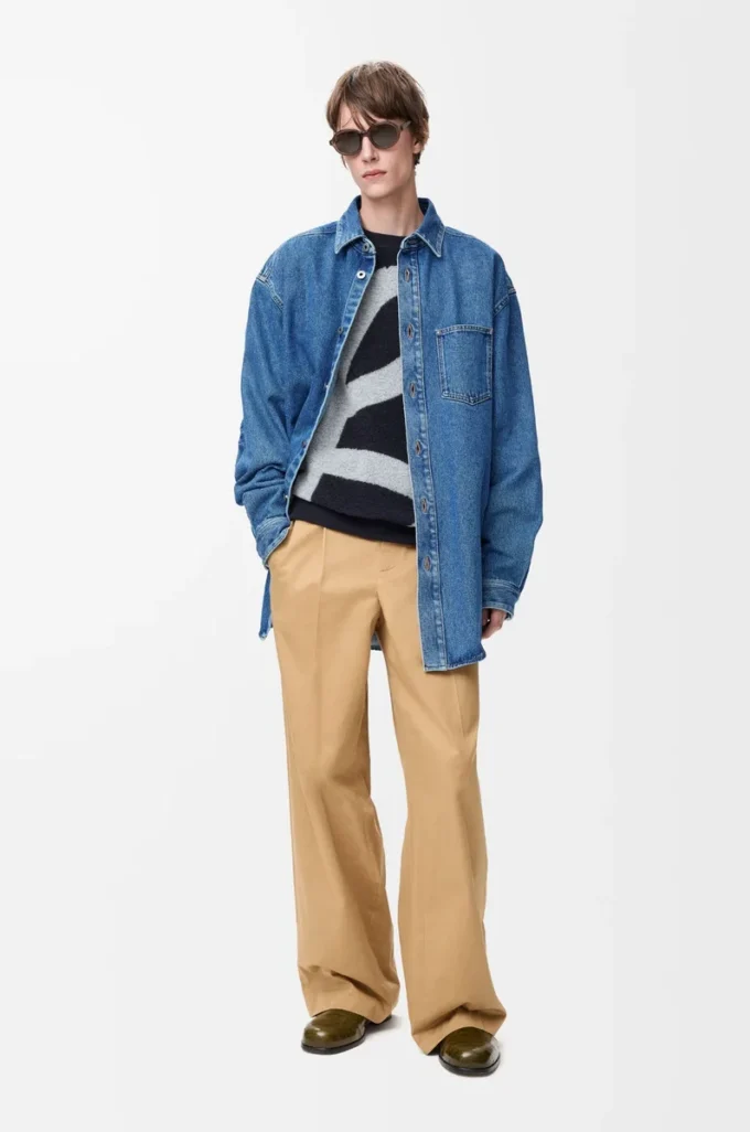 Surchemise Anagram en denim bleu moyen