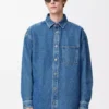 Surchemise Anagram en denim bleu moyen