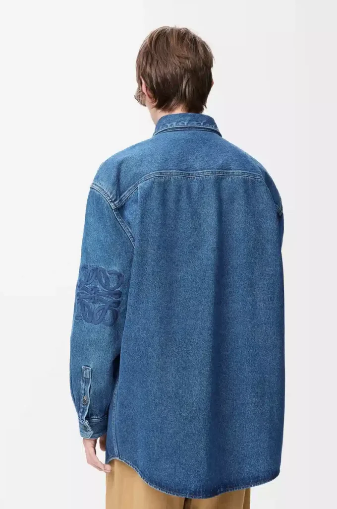 Surchemise Anagram en denim bleu moyen