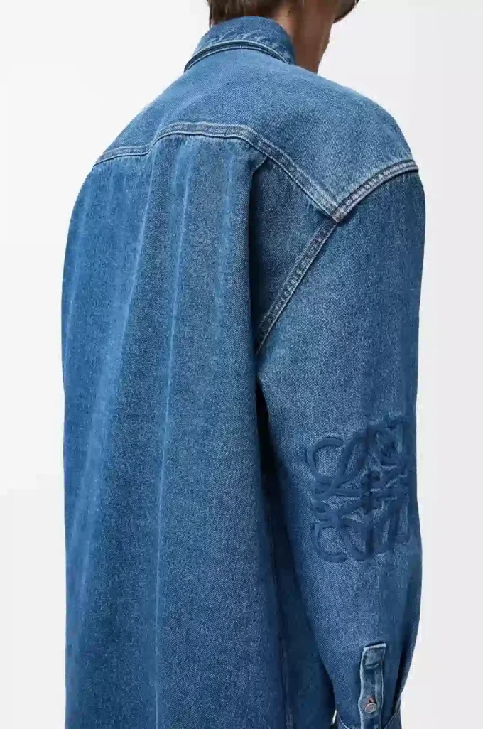 Surchemise Anagram en denim bleu moyen