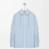 Surchemise à capuche en coton bleu clair