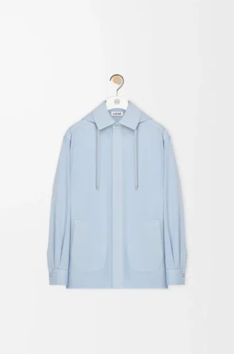 Surchemise à capuche en coton bleu clair