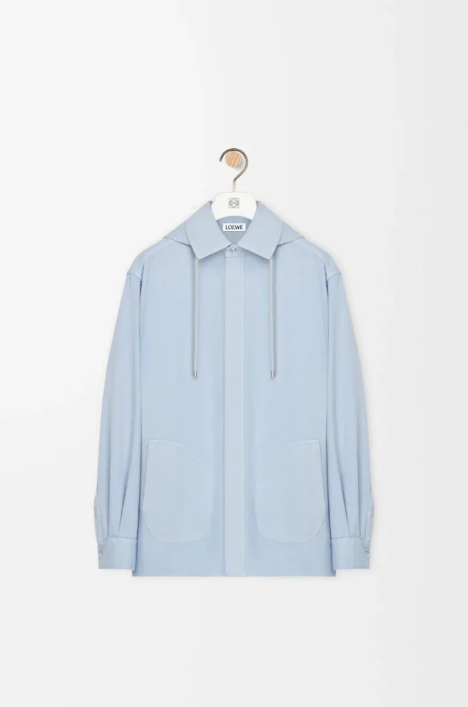 Surchemise à capuche en coton bleu clair