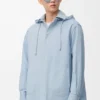 Surchemise à capuche en coton bleu clair