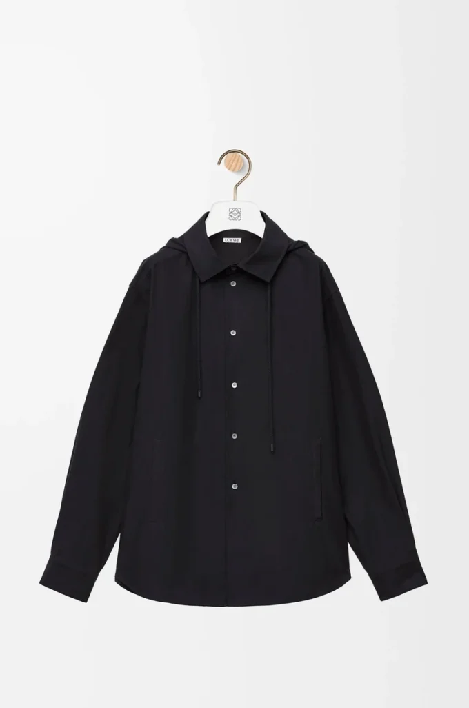 Surchemise à capuche en coton Noir