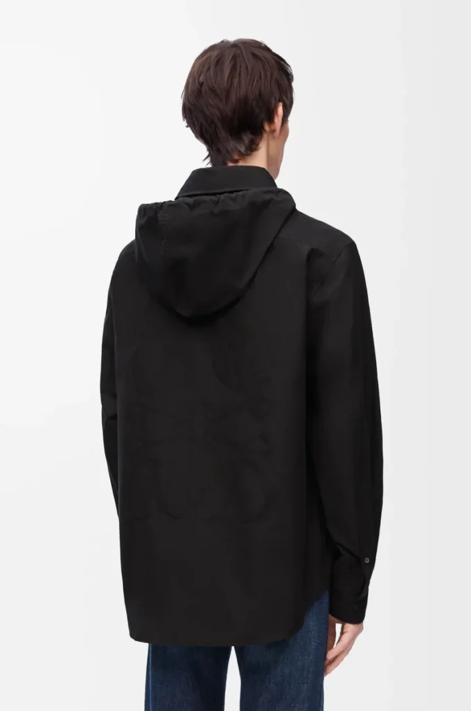 Surchemise à capuche en coton Noir
