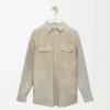 Surchemise en cuir d’agneau suédé Blanc Surchemise en cuir d’agneau suédé Blanc