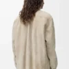 Surchemise en cuir d’agneau suédé Blanc Surchemise en cuir d’agneau suédé Blanc