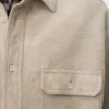 Surchemise en cuir d’agneau suédé Blanc Surchemise en cuir d’agneau suédé Blanc