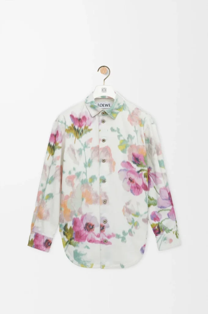 Surchemise en denim blanc/rose
