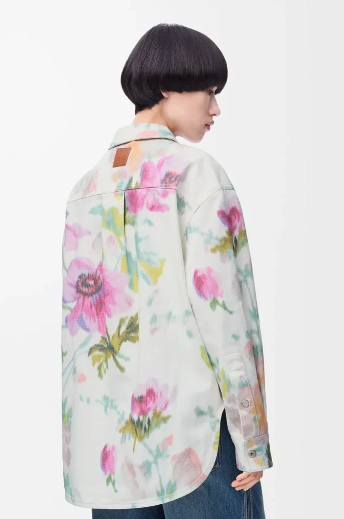 Surchemise en denim blanc/rose