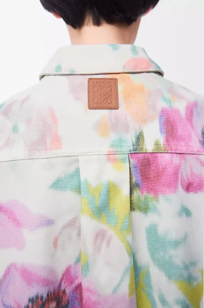 Surchemise en denim blanc/rose
