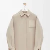 Surchemise en laine et cachemire, couleur beige clair mélangé