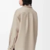 Surchemise en laine et cachemire, couleur beige clair mélangé