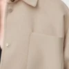 Surchemise en laine et cachemire, couleur beige clair mélangé
