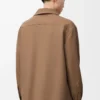 Surchemise en laine vierge et cachemire Camel/Bleu Surchemise en laine vierge et cachemire Camel/Bleu