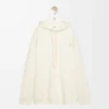 Sweat à capuche ample en coton blanc cendré