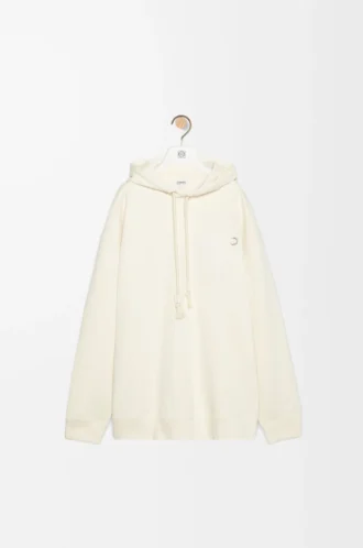 Sweat à capuche ample en coton blanc cendré
