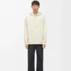 Sweat à capuche ample en coton blanc cendré