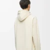 Sweat à capuche ample en coton blanc cendré