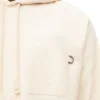 Sweat à capuche ample en coton blanc cendré