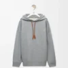 Sweat à capuche ample en coton gris chiné