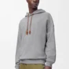 Sweat à capuche ample en coton gris chiné