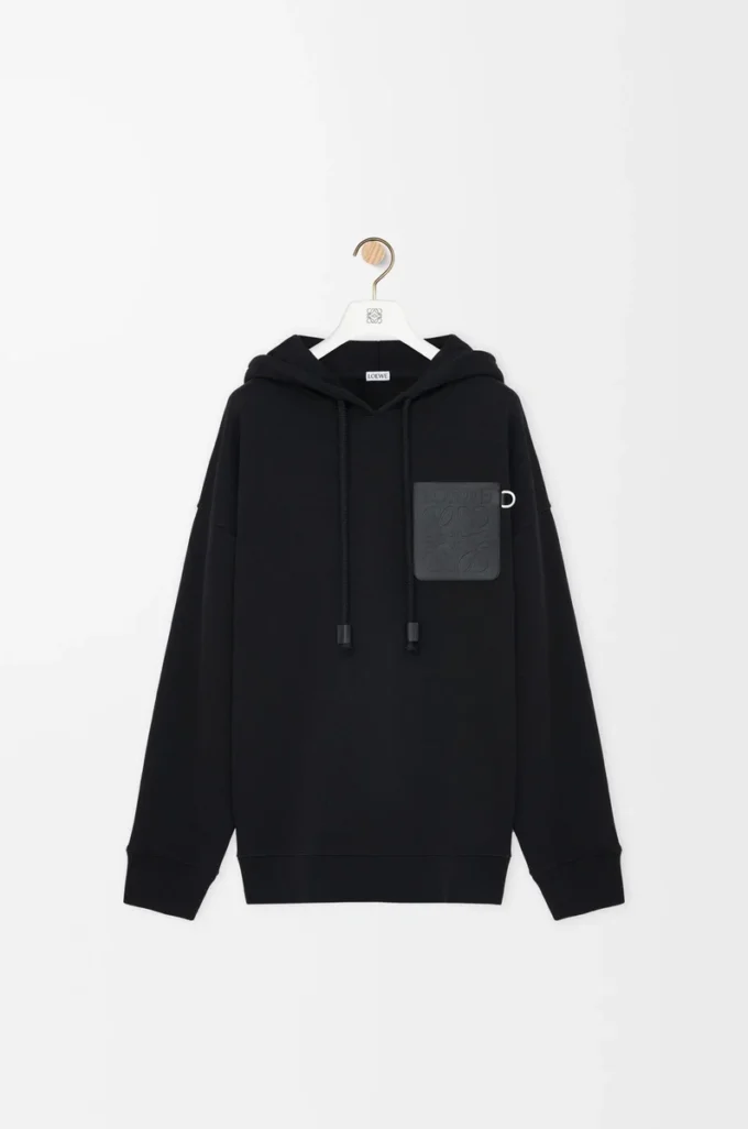 Sweat à capuche ample en coton noir