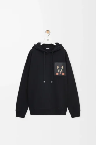 Sweat à capuche ample en coton noir
