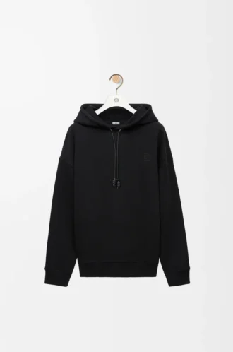 Sweat à capuche ample en coton noir
