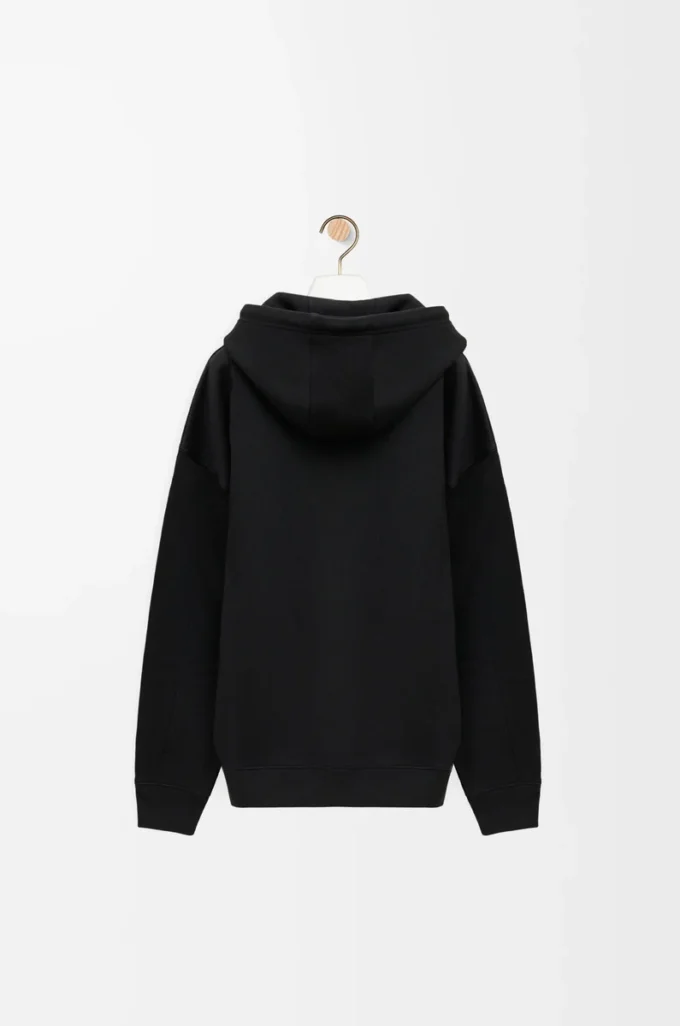 Sweat à capuche ample en coton noir