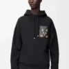 Sweat à capuche ample en coton noir
