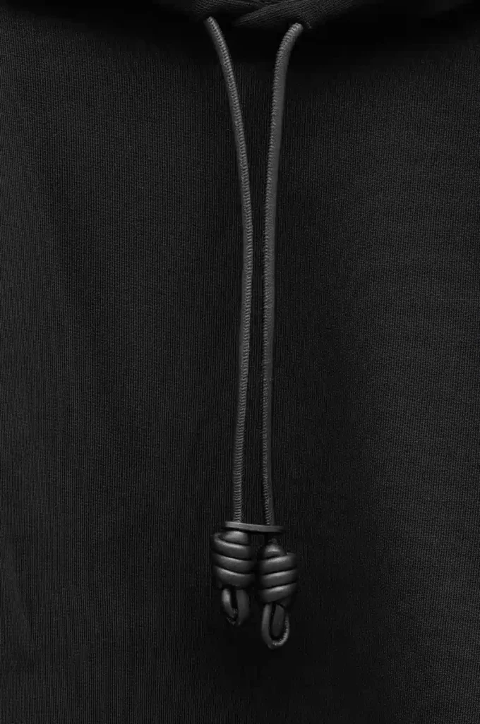 Sweat à capuche ample en coton noir