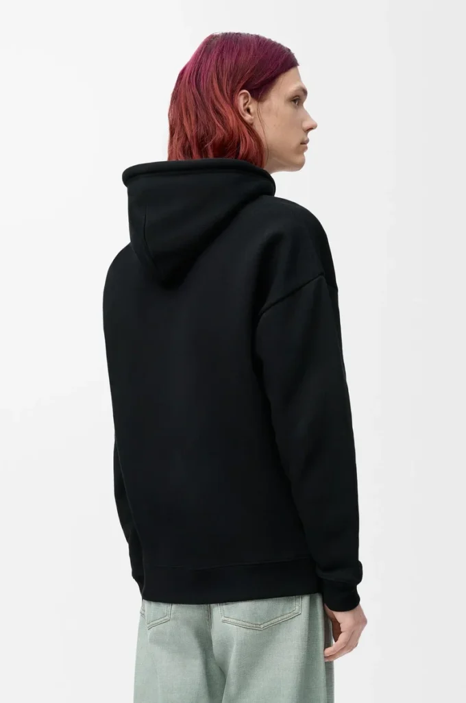 Sweat à capuche ample en coton noir