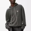 Sweat à capuche en laine gris