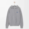 Sweat à capuche en laine gris chiné clair