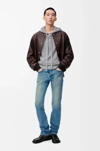 Jean slim en denim bleu vintage