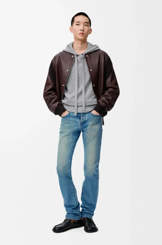 Sweat à capuche en laine gris chiné clair