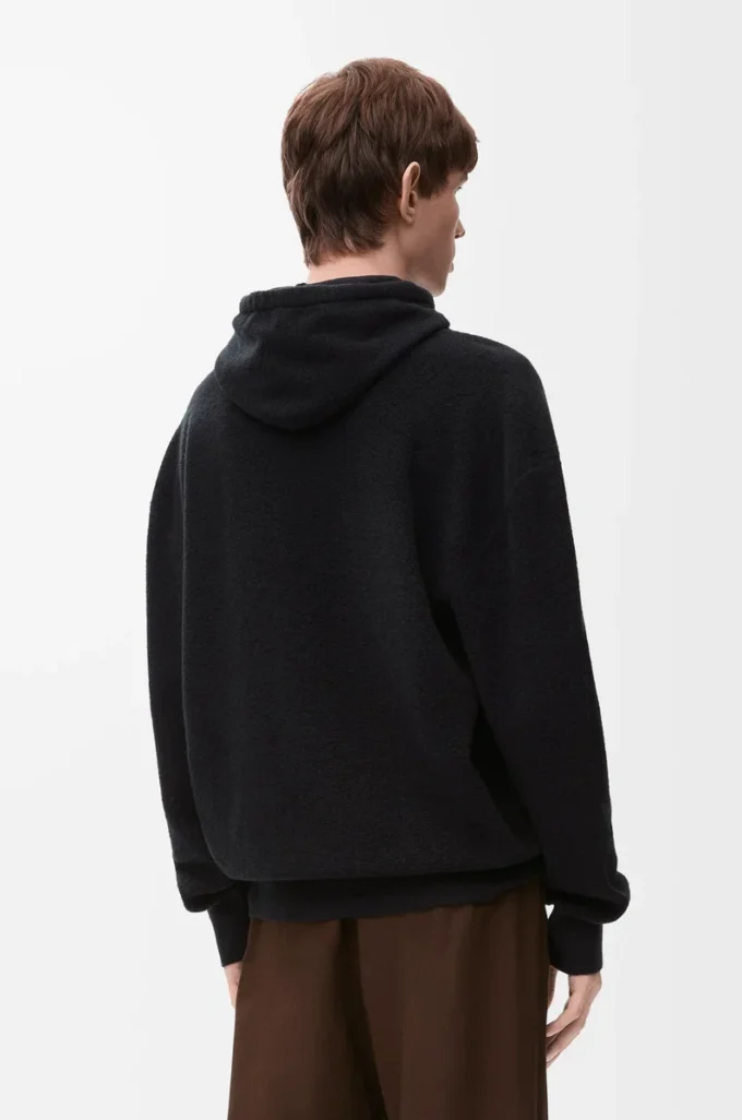 Sweat à capuche en laine noir