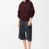 Sweat à capuche Flamenco en coton et cachemire Bordeaux foncé