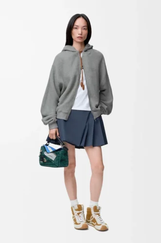 Sweat à capuche Flamenco en coton et cachemire Gris
