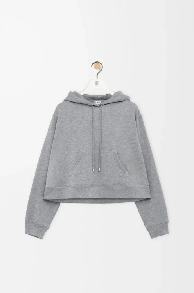 Sweat à capuche trapèze en coton mélangé Gris chiné Sweat à capuche trapèze en coton mélangé Gris chiné
