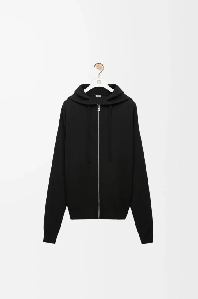 Sweat à capuche zippé Anagram en laine Noir Sweat à capuche zippé Anagram en laine Noir