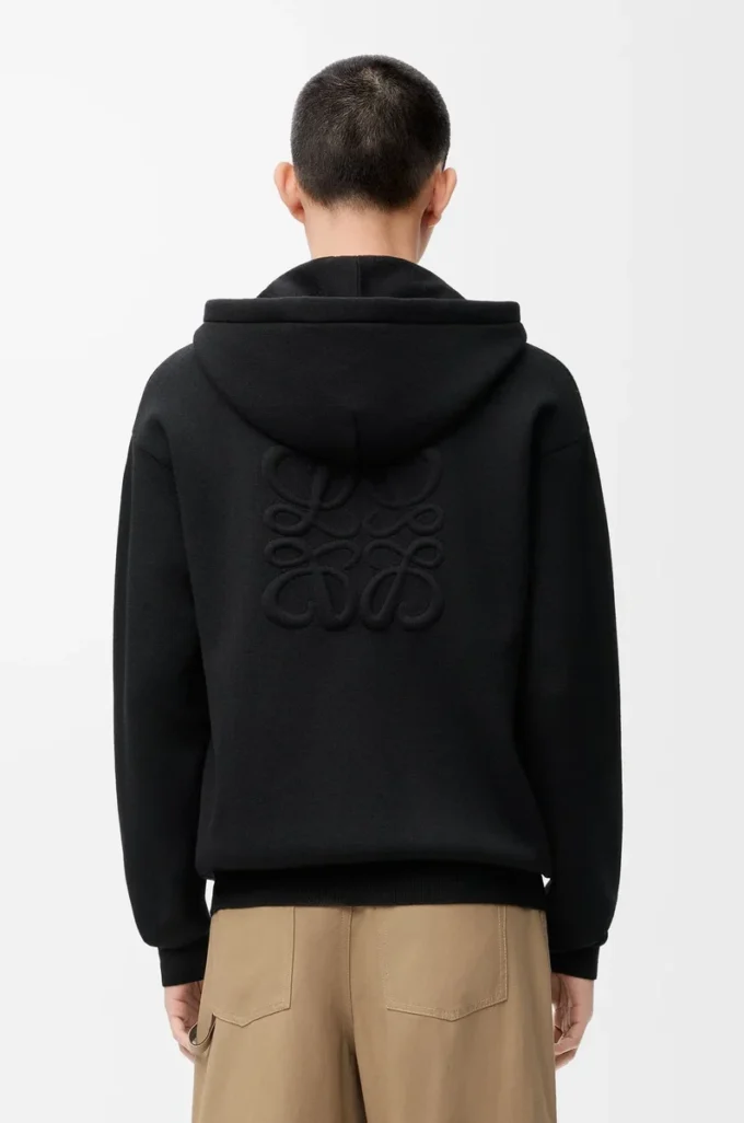 Sweat à capuche zippé Anagram en laine Noir Sweat à capuche zippé Anagram en laine Noir