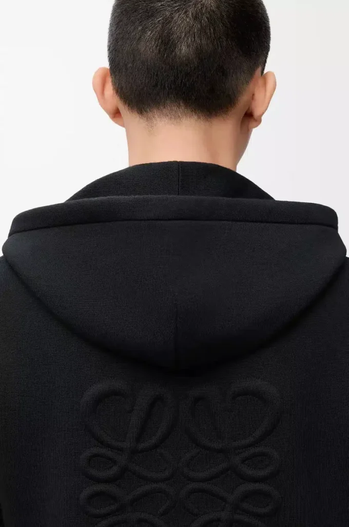 Sweat à capuche zippé Anagram en laine Noir Sweat à capuche zippé Anagram en laine Noir