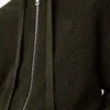 Sweat à capuche zippé Anagram en laine vert kaki