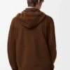 Sweat à capuche zippé en laine Marron Sweat à capuche zippé en laine Marron